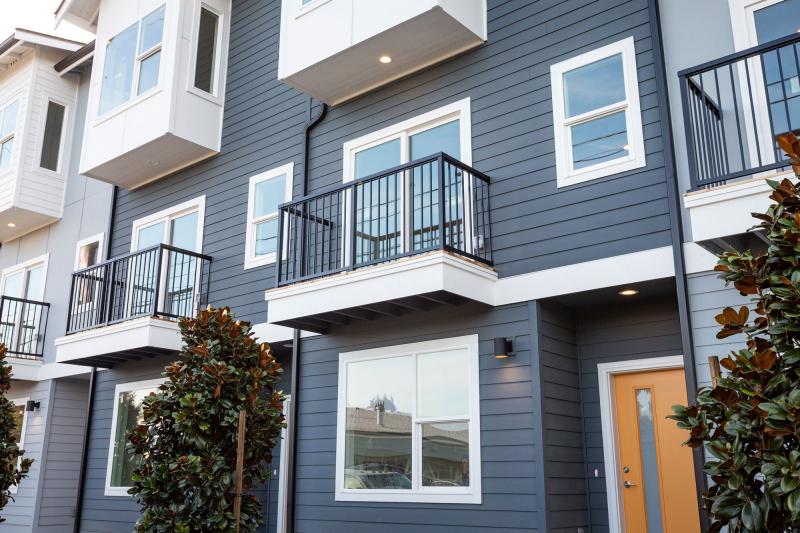 Detail view of 6ixth Ave Townhomes exterior